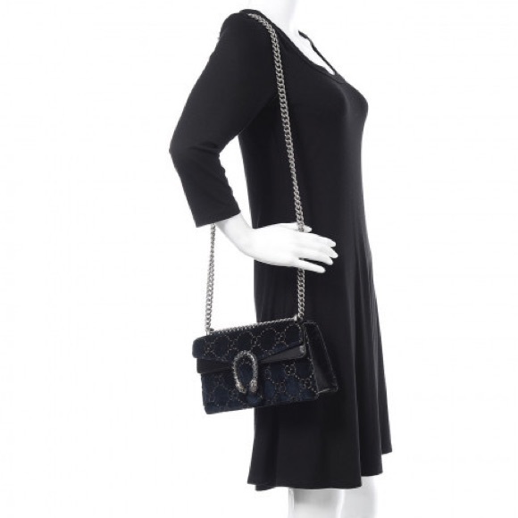 Gucci: Dionysus Velvet Monogram Crossbody Bag - Picture 3 of 5